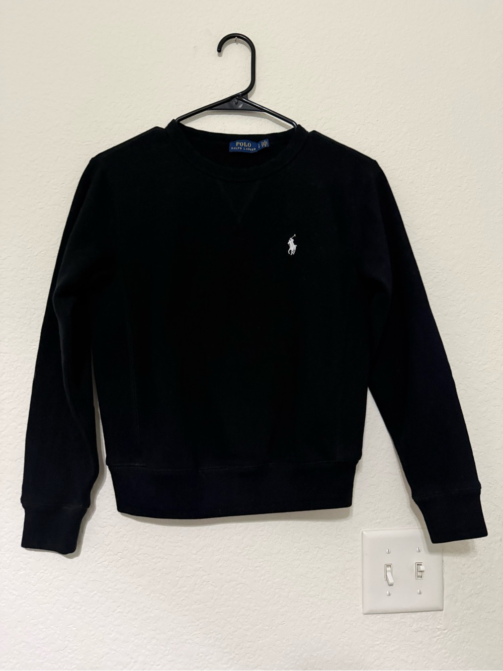 Polo Ralph Lauren Black Crewneck Sweatshirt with White Polo Pony